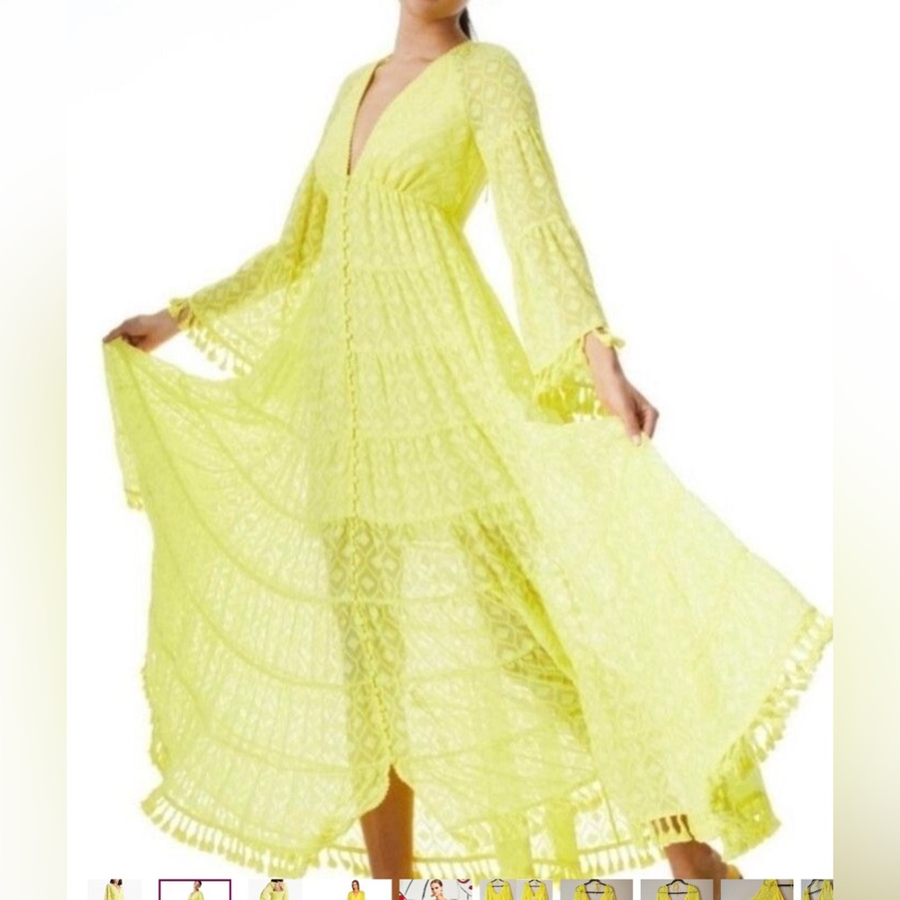Alice + Olivia Alexandria  in Sunflower Yellow women’s maxi dress Size 4